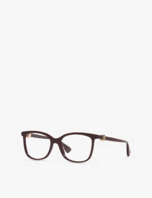 Cartier Womens Red Ct0493o Square-frame Acetate Optical Glasses In Red
