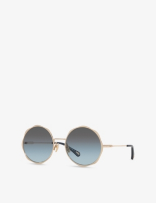 Chloé Womens Ch0184s Round-frame Metal Sunglasses Gold In Gold