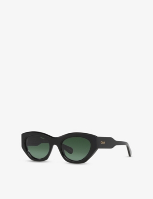 Chloé Womens 6n000523 Cat-eye Frame Acetate Sunglasses Black In Black