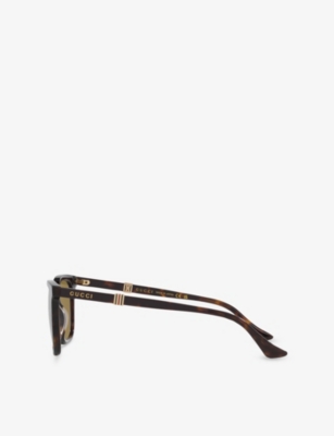 Gucci Womens Gg1493s Square-frame Acetate Sunglasses Brown In Brown