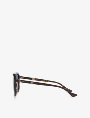 Gucci Womens Gg1494s Square-frame Acetate Sunglasses Brown In Brown