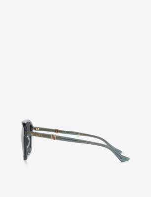 Gucci Womens Gg1494s Square-frame Acetate Sunglasses Green In Green