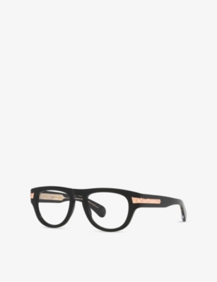 Gucci Womens Gg1519o Oval-frame Acetate Eyeglasses Black In Black