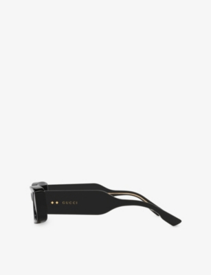 Shop Gucci Womens Black Gg1528s Square-frame Acetate Sunglasses