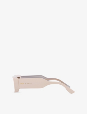 Gucci Womens Gg1528s Square-frame Acetate Sunglasses White In White