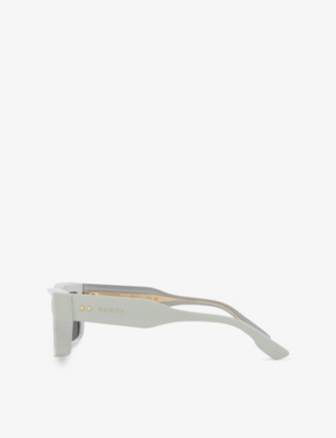 Gucci Womens Green Gg1529s Square-frame Acetate Sunglasses In Green