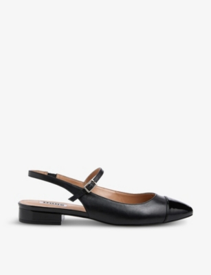 Dune Womens Black-leather Hayes Mary Jane Leather Pumps