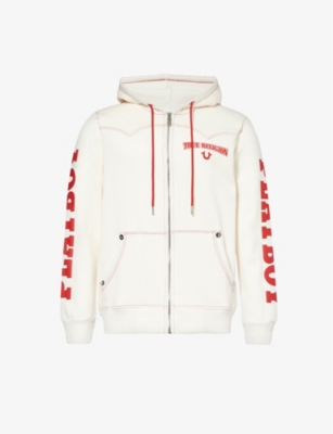 Shop True Religion Men's White X Playboy Logo-print Cotton-blend Hoody