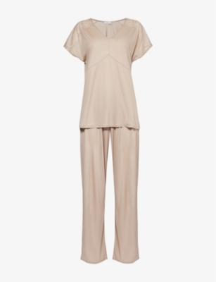 HANRO: Josephine relaxed-fit woven pyjama set