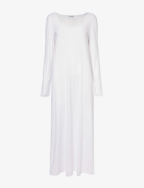 HANRO: Michelle long-sleeve cotton-jersey night dress