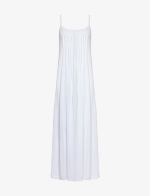 Shop Hanro Women's White Juliet Spaghetti-strap Cotton-jersey Night Dress