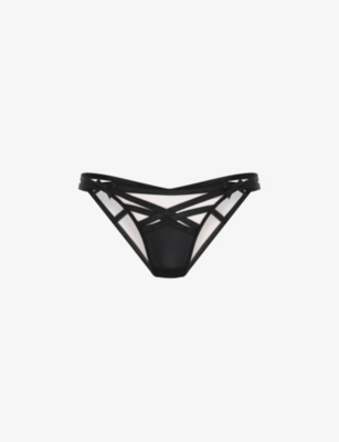 AGENT PROVOCATEUR: Briella bow-embellished woven briefs
