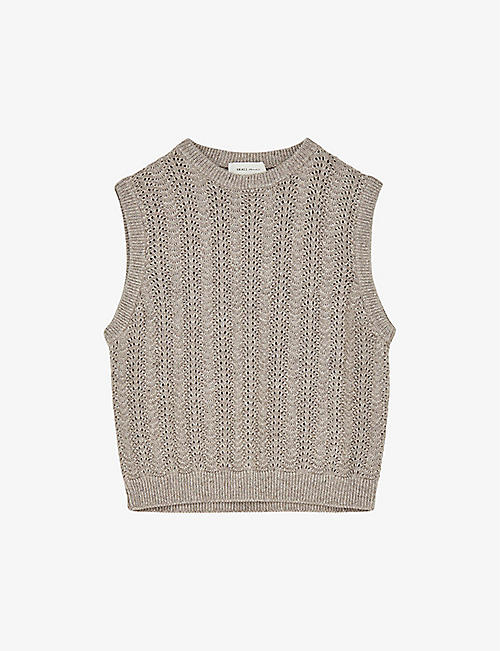 SKALL STUDIO: Yana open-knit linen and wool vest