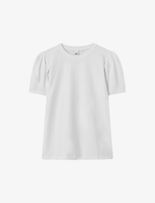 Shop Twist & Tango Women's White Isa Puff-sleeve Organic-cotton T-shirt