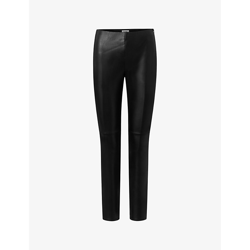 Shop Twist & Tango Women's Black Arleen Skinny-leg High-rise Faux-leather Trousers