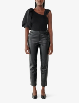 Shop Twist & Tango Women's Black Camilla Skinny-leg Mid-rise Faux-leather Trousers