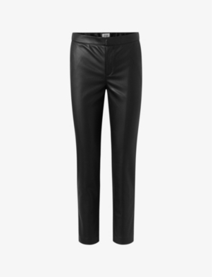 Shop Twist & Tango Women's Black Camilla Skinny-leg Mid-rise Faux-leather Trousers