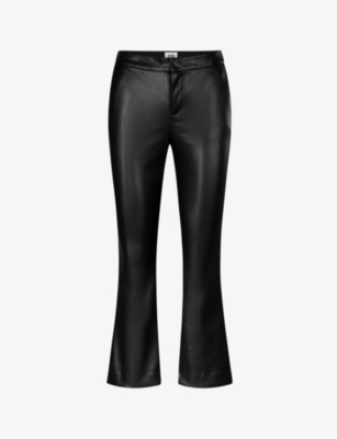 Shop Twist & Tango Women's Black Cornelia Kick-flare Mid-rise Faux-leather Trousers