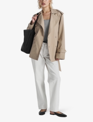 Shop Twist & Tango Evy Wide-sleeve Cotton-blend Trench Jacket In Beige