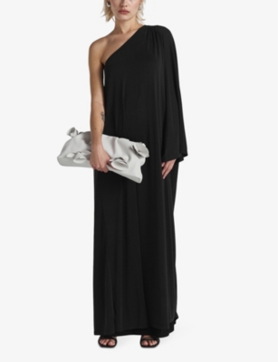 Shop Twist & Tango Women's Black Elora One-shoulder Woven Maxi Dress