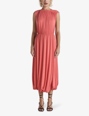 Shop Twist & Tango Women's Tea Rose Giovanna Gathered Modal-blend Midi Dress