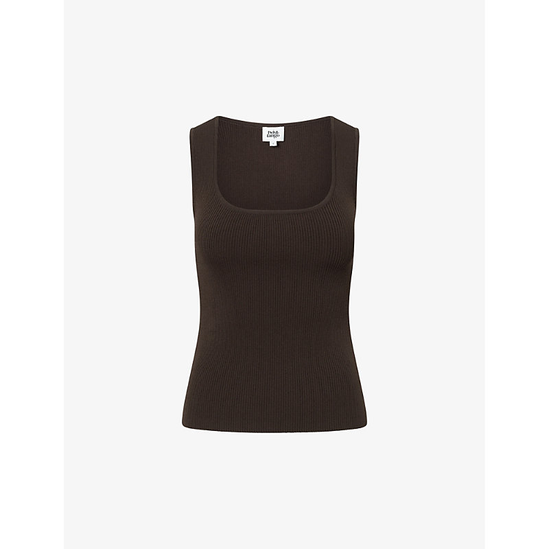 Twist & Tango Lily Square-neck Woven Top In Dk Brown