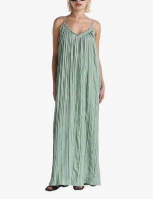 Twist & Tango Summer Textured-weave Recycled-polyester Maxi Dress In Mint