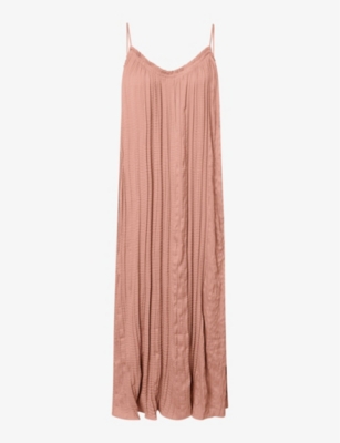 Twist & Tango Summer Textured-weave Recycled-polyester Maxi Dress In Dk Rose