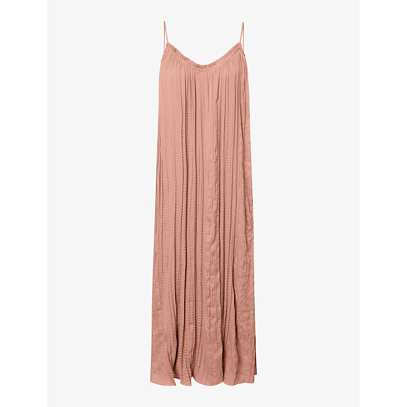 Twist & Tango Summer Textured-weave Recycled-polyester Maxi Dress In Dk Rose