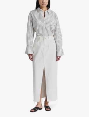 Twist & Tango Fiona Stripe-pattern Organic-cotton Shirt In Black Stripe