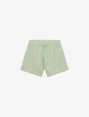 Twist & Tango Melody Drawstring-waist High-rise Linen Shorts In Mint