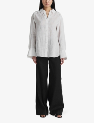 Shop Twist & Tango Women's White Alexandria Relaxed-fit Linen Shirt