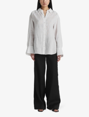 Shop Twist & Tango Womens Alexandria Relaxed-fit Linen Shirt White