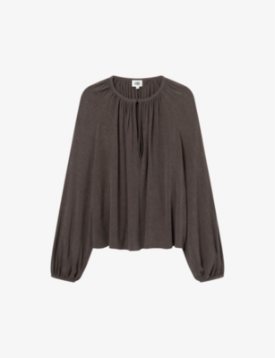 Twist & Tango Sarai Relaxed-fit Woven Blouse In Dk Brown