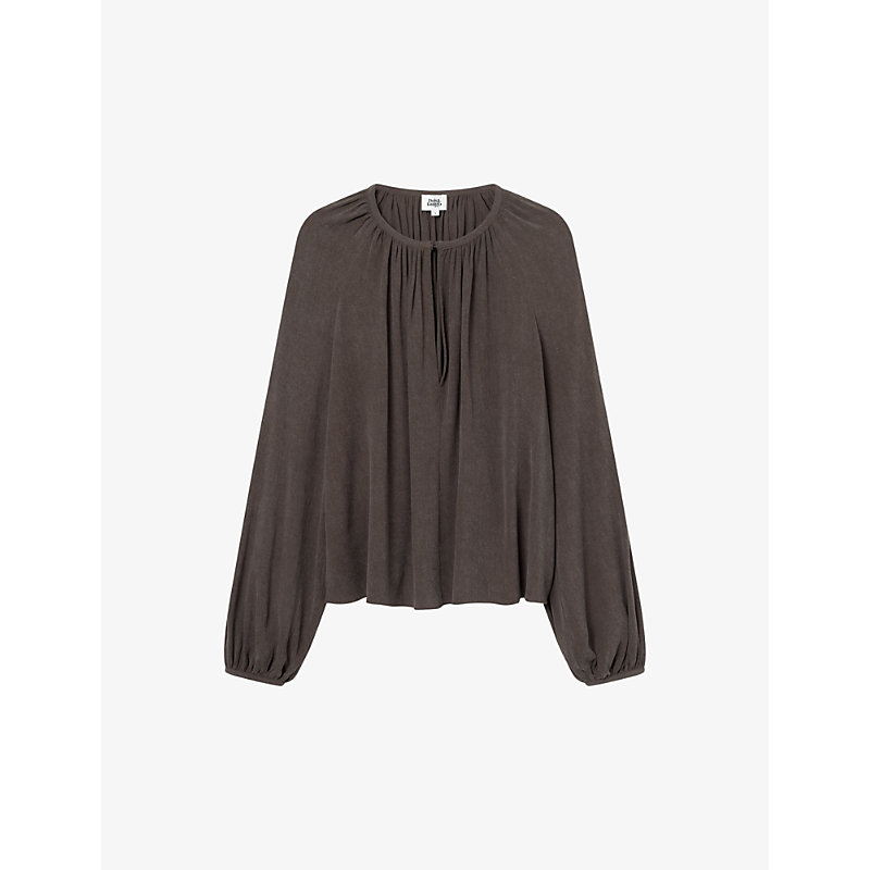 Twist & Tango Sarai Relaxed-fit Woven Blouse In Dk Brown