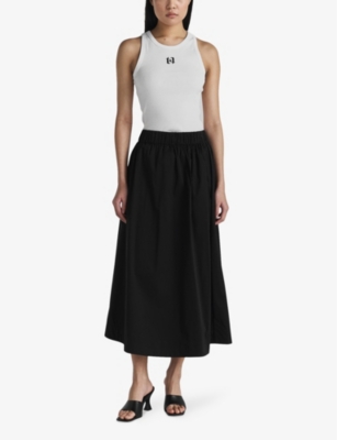 Shop Twist & Tango Womens Black Freya Stretch Cotton-blend Maxi Skirt