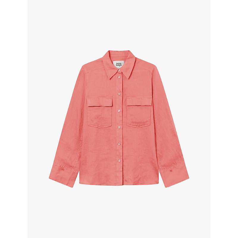 Twist & Tango Cassidy Relaxed-fit Linen Shirt In Tea Rose