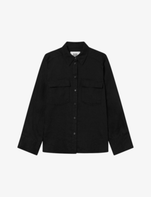 Twist & Tango Cassidy Relaxed-fit Linen Shirt In Black