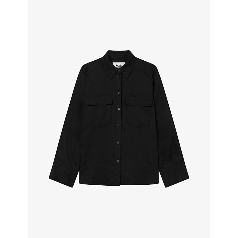 Twist & Tango Cassidy Relaxed-fit Linen Shirt In Black