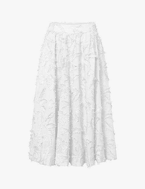 TWIST & TANGO: Meadow A-line organic-cotton midi skirt