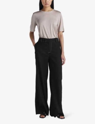 Twist & Tango Wiley Semi Relaxed-fit Woven T-shirt In Lt Taupe