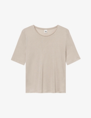 Twist & Tango Wiley Semi Relaxed-fit Woven T-shirt In Lt Taupe