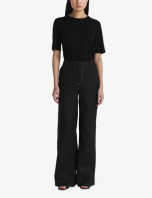 Twist & Tango Wiley Semi Relaxed-fit Woven T-shirt In Black