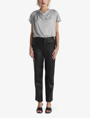 Twist & Tango Kalani Draped-neck Jersey Top In Lt Grey
