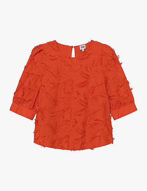TWIST & TANGO: Marla motif-embroidered organic-cotton blouse