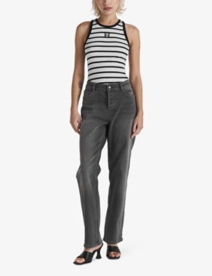 Shop Twist & Tango Women's Lt Grey Anderline Straight-leg High-rise Stretch Organic-cotton Jeans