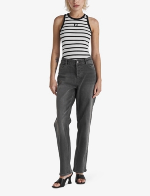 Twist & Tango Anderline Straight-leg High-rise Stretch Organic-cotton Jeans In Lt Grey