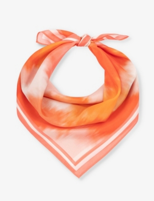 Twist & Tango Margo Graphic-print Silk Scarf In Orange