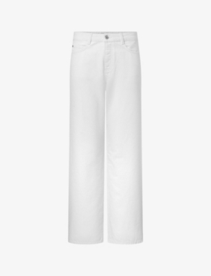 Shop Twist & Tango Women's Off White Anderline Ridgid Straight-leg High-rise Organic-cotton Jeans