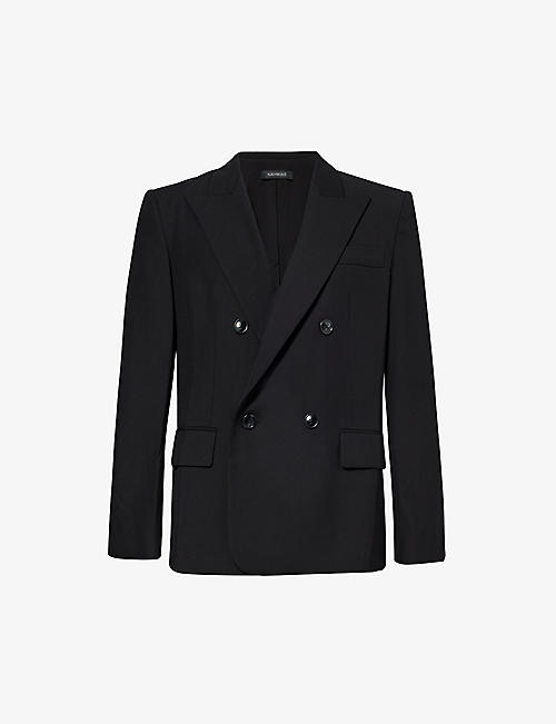 NAHMIAS: Double-breasted notched-lapel relaxed-fit woven blazer